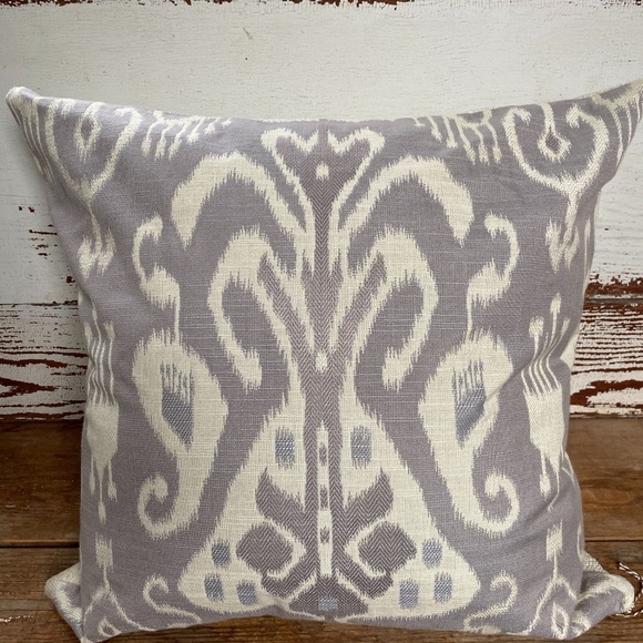 Two Custom Made Purple Ikat  Accent Pillow Covers - Picture 2 of 7